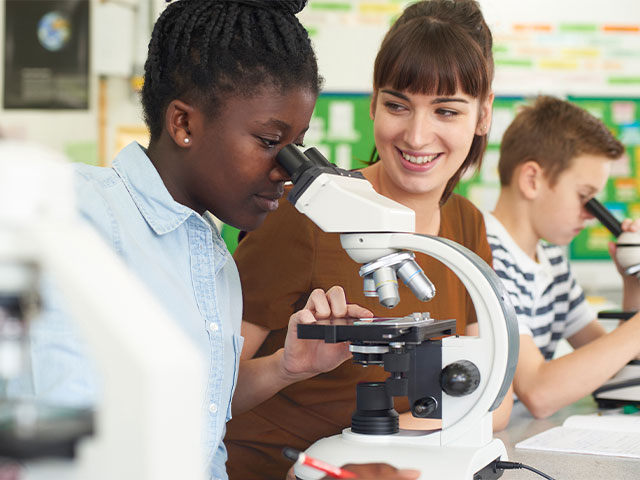 Students in biology class